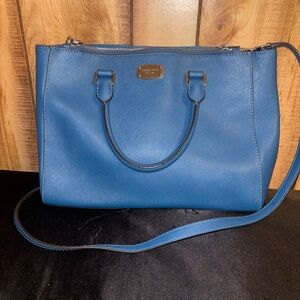 Michael Kors blue satchel bag
